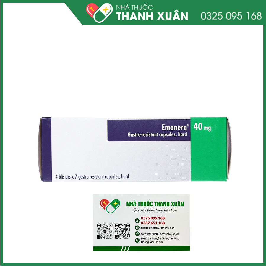 Emanera 40mg trị viêm loét thực quản do trào ngược